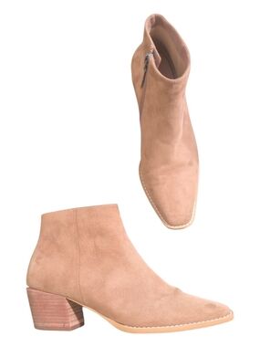 Paolo Linea Snip Toe Ankle Boots Mushroom Tan Faux Suede Western Boho 7.5